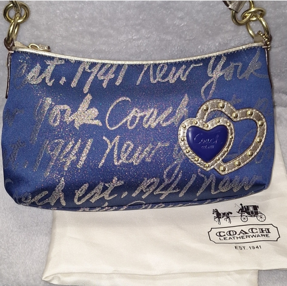 Coach New York Script Shoulder Bag & Matching Wallet - Picture 2 of 15
